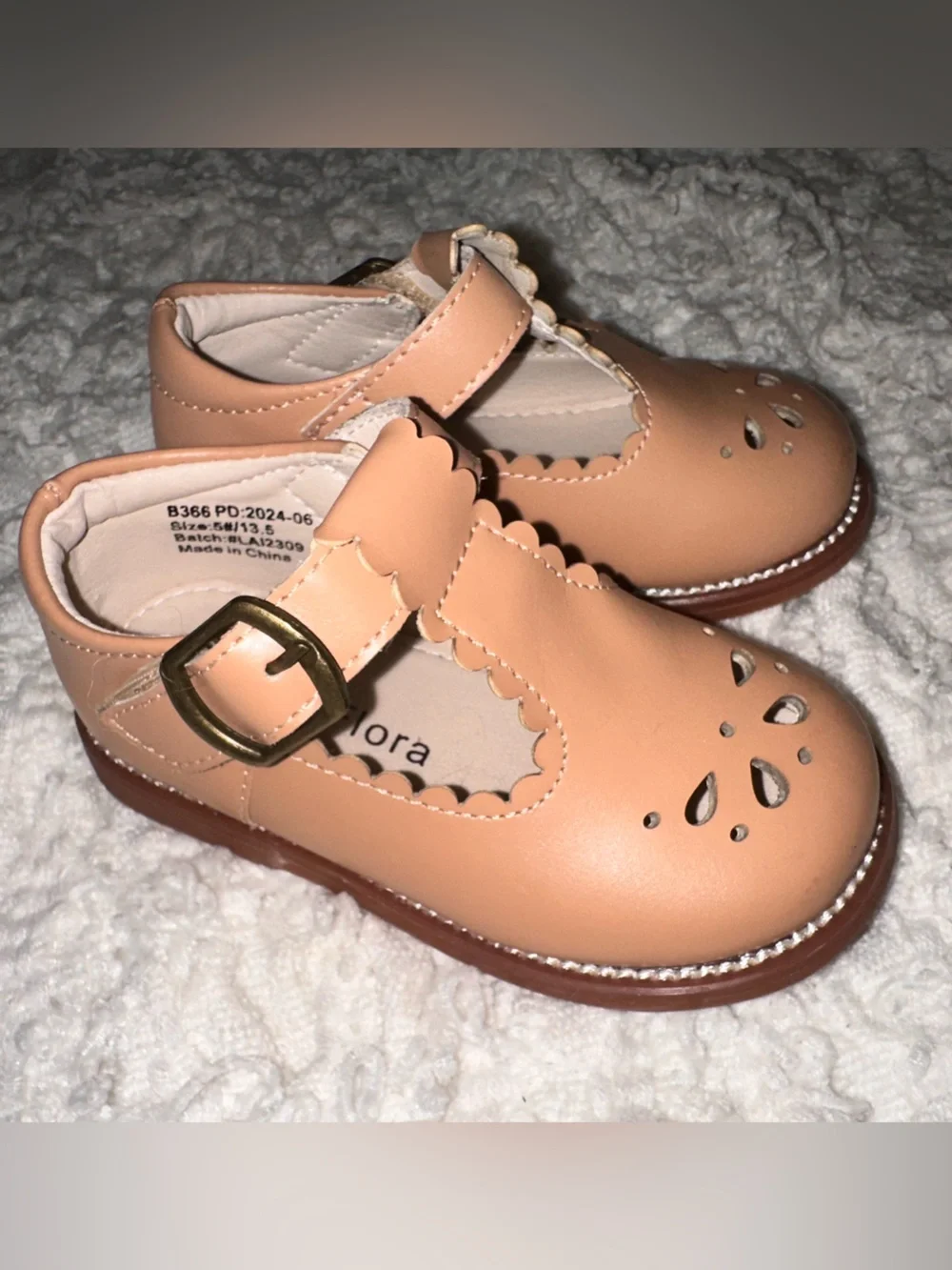 Kids Tan Mary Jane Shoes
